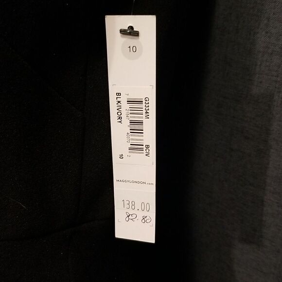 Maggy London Black a d white Midi Dress NWT size 10 - Picture 13 of 13